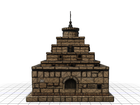 Brick Ziggurat 3D 모델