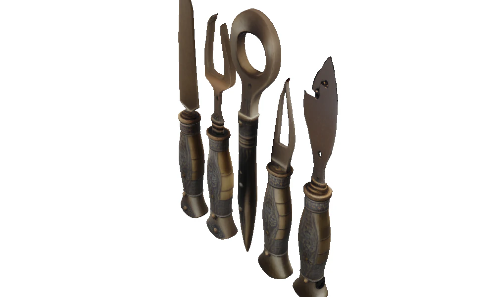 Babylonian Bronze Tool Set 3D Model .c4d .max .obj .3ds .fbx .stl .blend