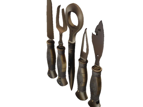 Babylonian Bronze Tool Set 3D Model