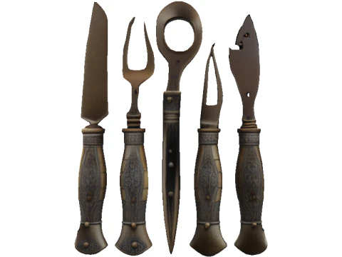Babylonian Bronze Tool Set 3D Model