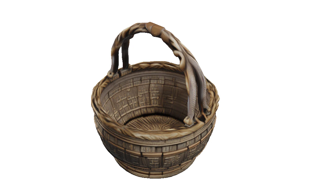 Codex Bronze Basket 3D Model .c4d .max .obj .3ds .fbx .stl .blend