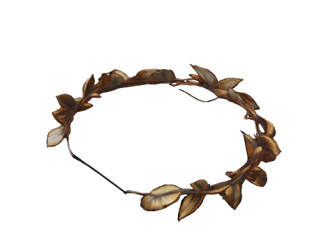 Ikat Kepala Karangan Bunga Kerawang Emas Pedesaan Model 3D