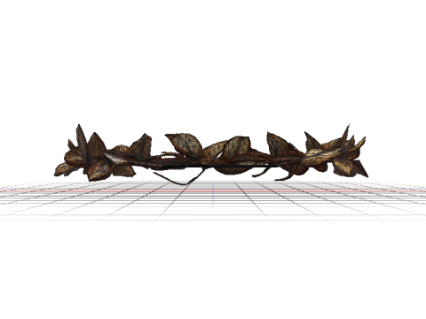 Rustic Golden Filigree Wreath Headband Modèle 3D
