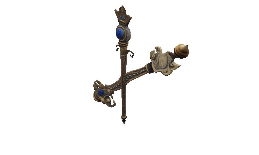 Codex Bronze Royal Scepter 3D Model .c4d .max .obj .3ds .fbx .stl .blend 