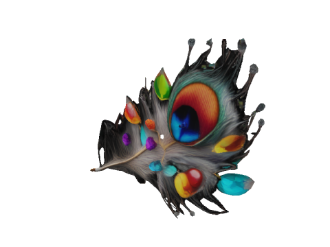Crystal Peacock Feather Display 3D Model