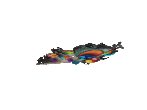 Crystal Peacock Feather Display Modèle 3D