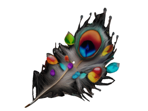 Crystal Peacock Feather Display Modèle 3D