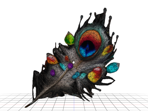 Crystal Peacock Feather Display Modèle 3D