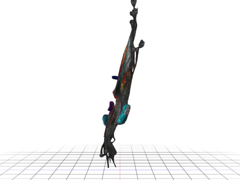 Crystal Peacock Feather Display Modèle 3D