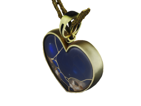 Lapis Lazuli Heart Pendant 3D Model