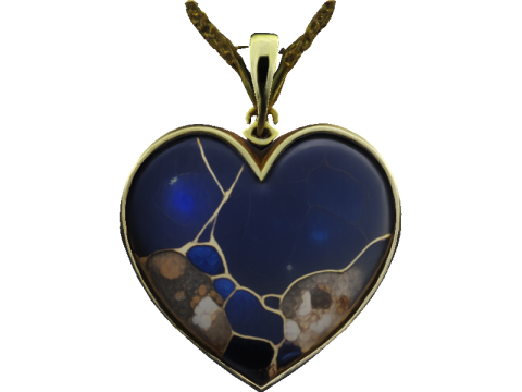 Lapis Lazuli Heart Pendant 3D Model