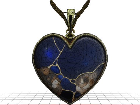 Lapis Lazuli Heart Pendant 3D Model