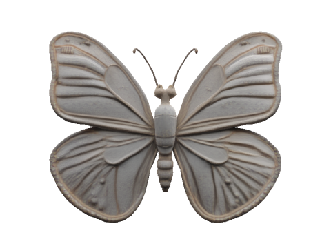 Gothic Butterfly sculpture Model 3D