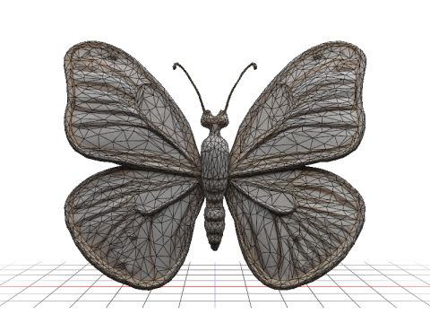 Gothic Butterfly sculpture Model 3D
