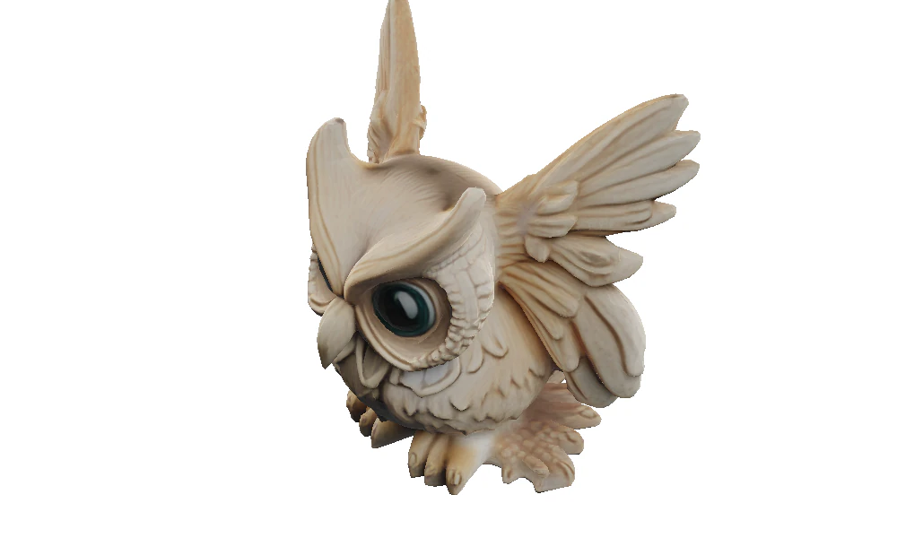 Codex Limestone Owl Puzzle 3D Model .c4d .max .obj .3ds .fbx .stl .blend 