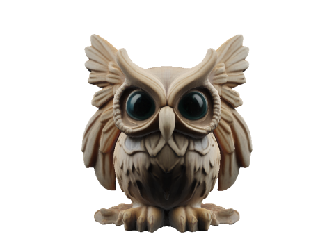 Codex Limestone Owl Puzzle 3D Model
