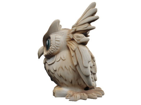 Codex Limestone Owl Puzzle 3D Model