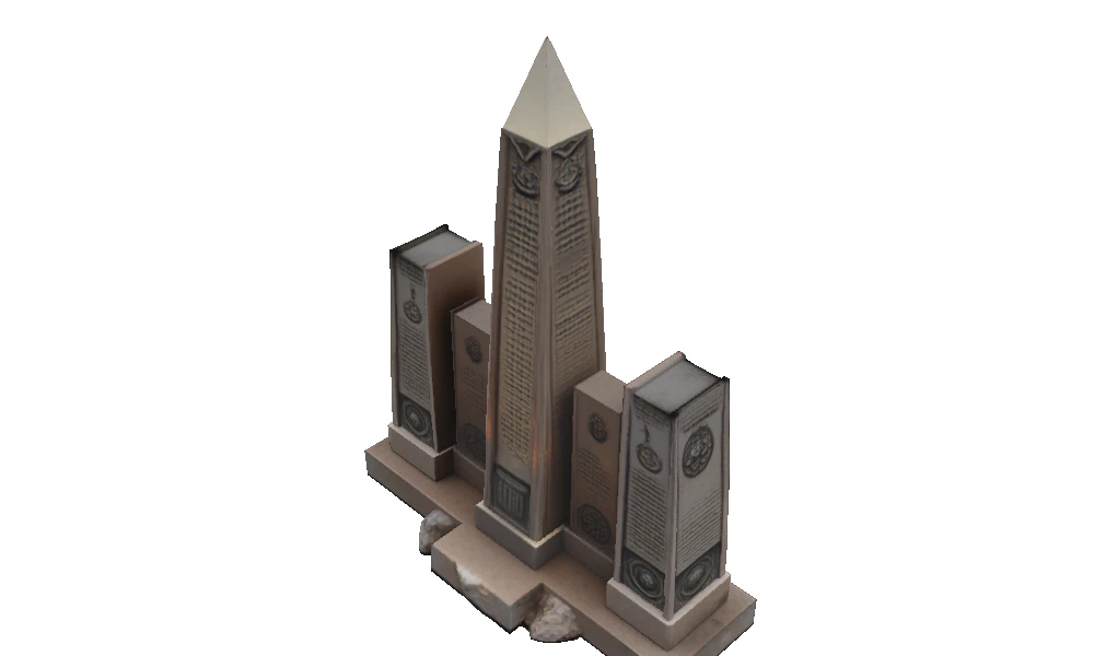 Quintuple Oblisk 3D Model .c4d .max .obj .3ds .fbx .stl .blend
