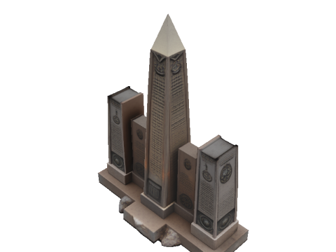 Quintuple Oblisk 3D Model