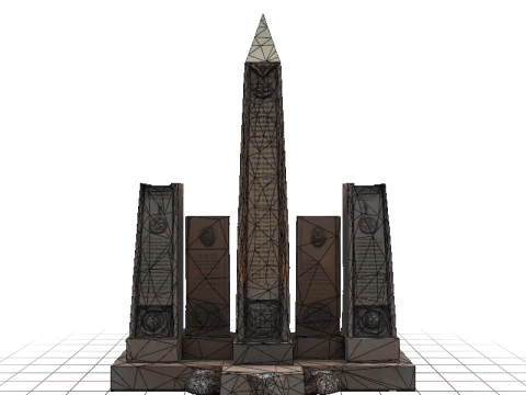 Quintuple Oblisk 3D Model