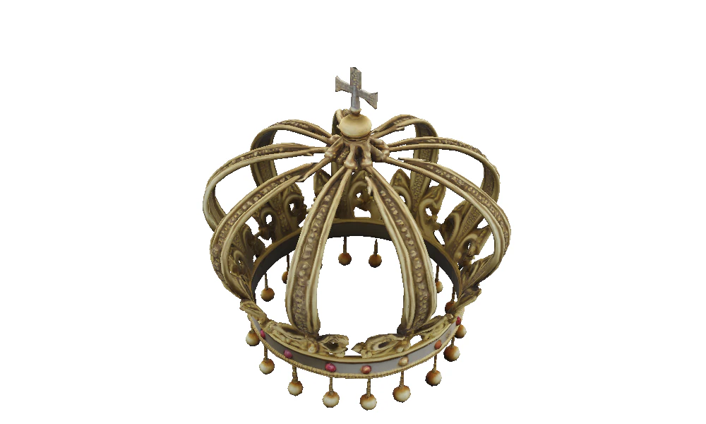 Ornate Crown 3D Model .c4d .max .obj .3ds .fbx .stl .blend 