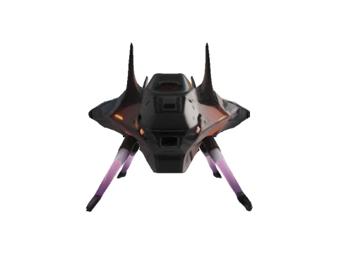 Futuristic ship small size 3D Model