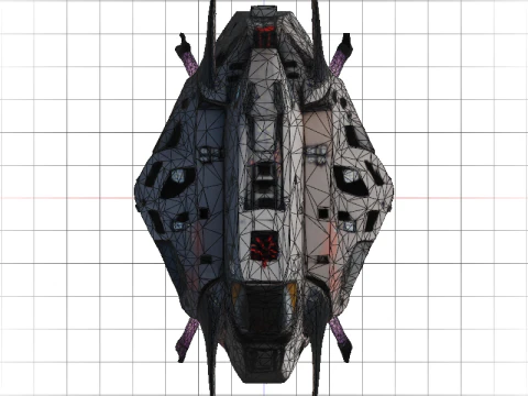 Futuristic ship small size 3D Model