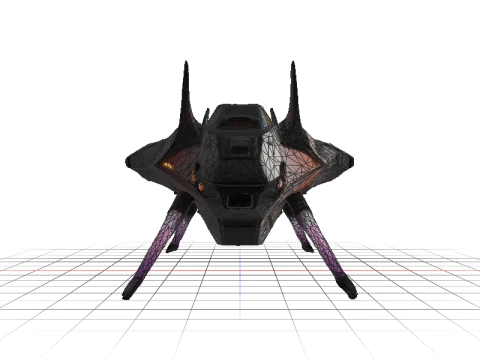 Futuristic ship small size 3D Model