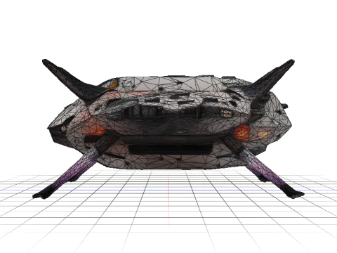 Futuristic ship small size 3D Model