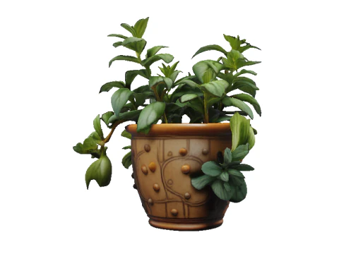Succulent plant in pot 3D Model