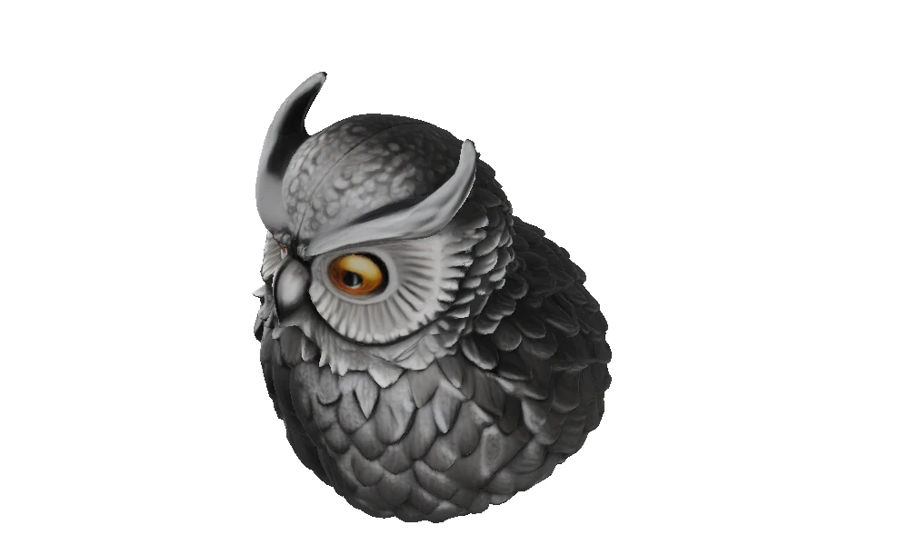 Athena Owl Figurine 3D Model .c4d .max .obj .3ds .fbx .stl .blend 