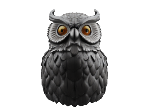 Athena Owl Figurine 3D Model