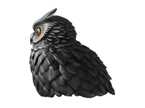 Athena Owl Figurine 3D Model