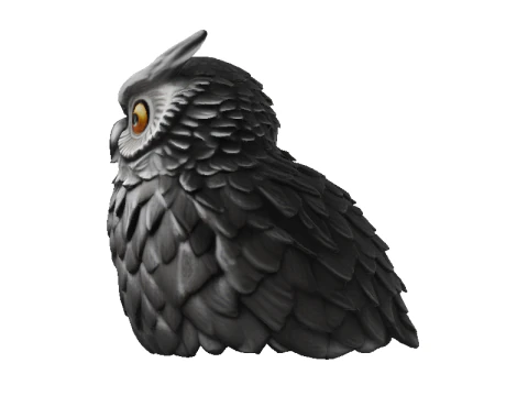 Athena Owl Figurine 3D Model
