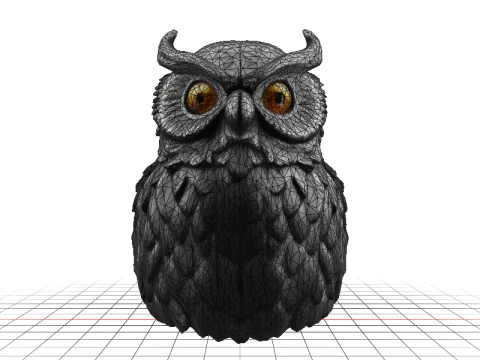 Athena Owl Figurine 3D Model