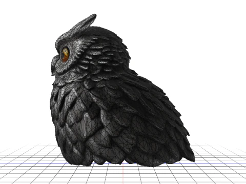 Athena Owl Figurine 3D Model