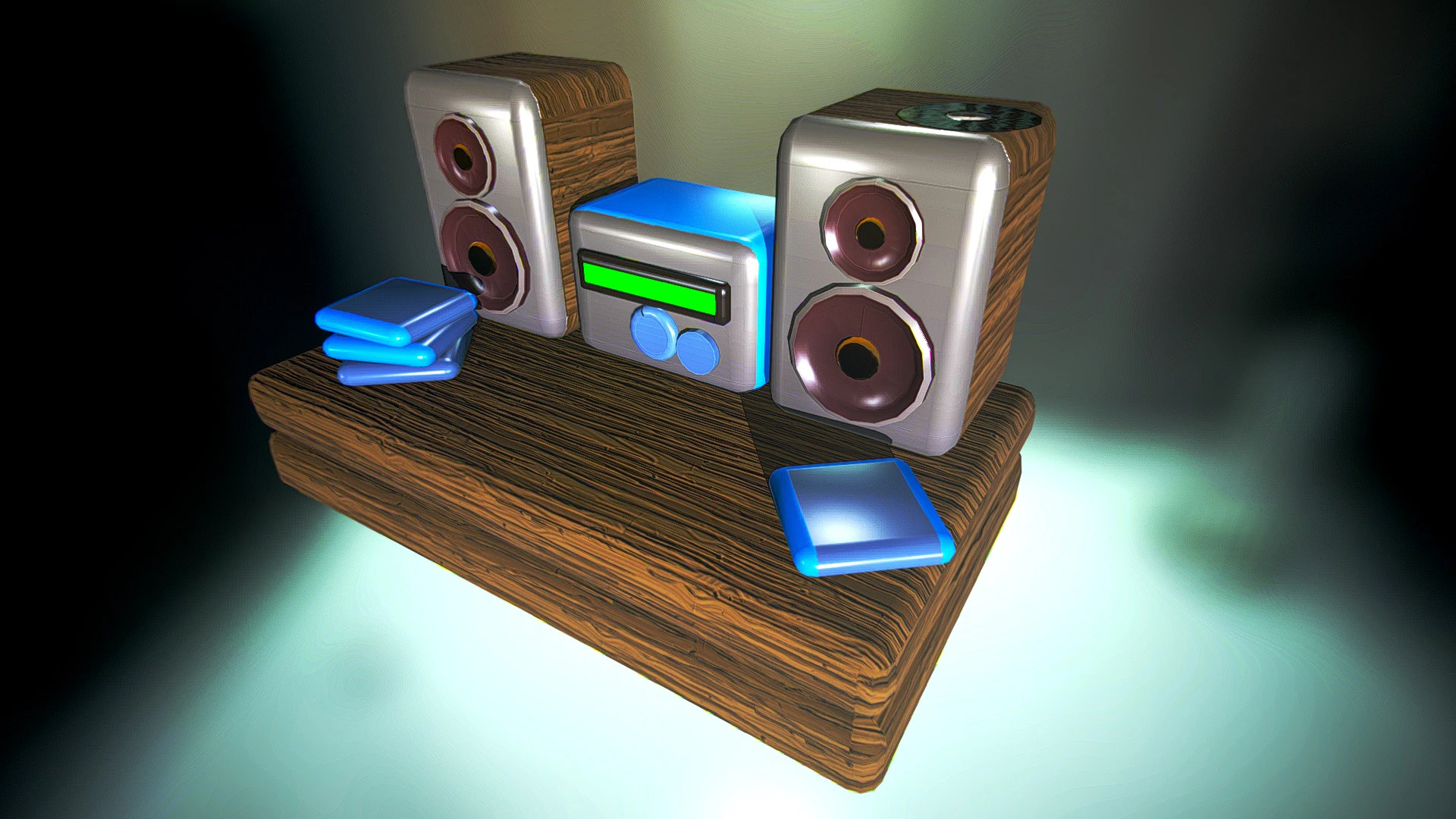 Stylized low poly speaker and radio 3D MODEL unity unreal ready 3D Model .c4d .max .obj .3ds .fbx .stl .blend 