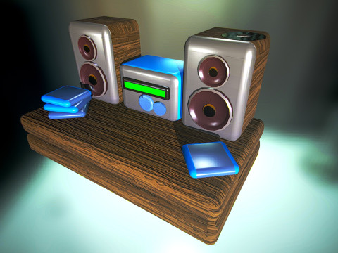 Stylized low poly speaker and radio 3D MODEL unity unreal ready Modello 3D
