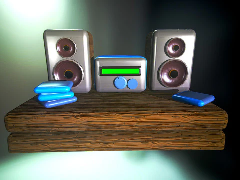 Stylized low poly speaker and radio 3D MODEL unity unreal ready 3D Model