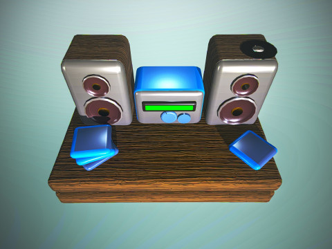 Stylized low poly speaker and radio 3D MODEL unity unreal ready 3D 模型