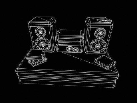 Stylized low poly speaker and radio 3D MODEL unity unreal ready 3D 模型