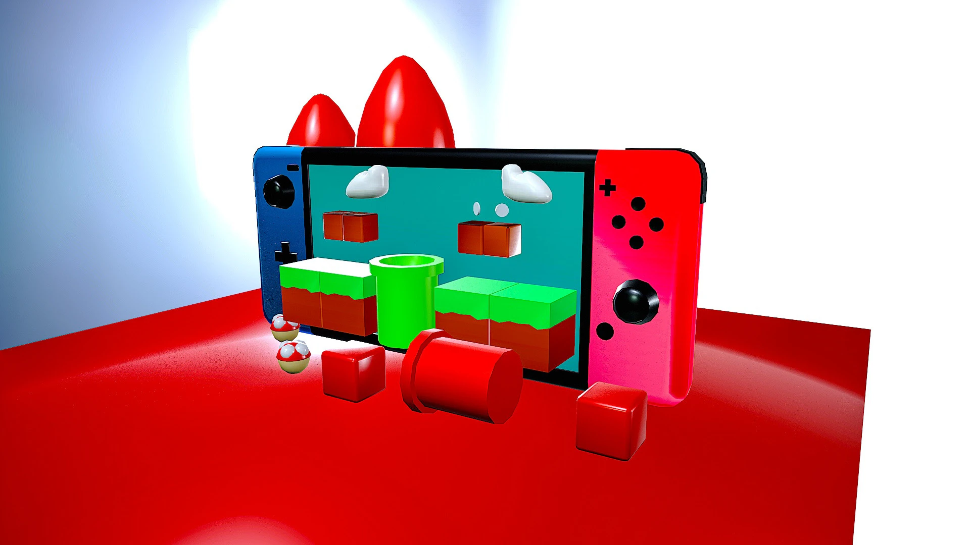 Stylized GAME CONSOLE 3D MODEL-low poly-unity unreal ready 3D Model .c4d .max .obj .3ds .fbx .stl .blend 