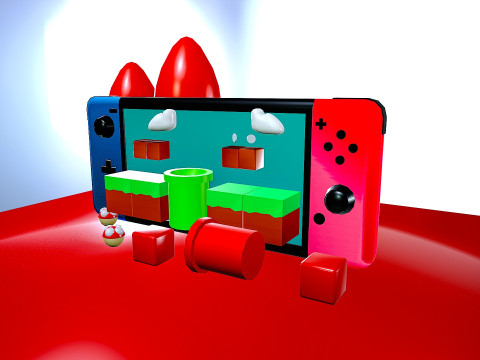 Stylized GAME CONSOLE 3D MODEL-low poly-unity unreal ready Modello 3D