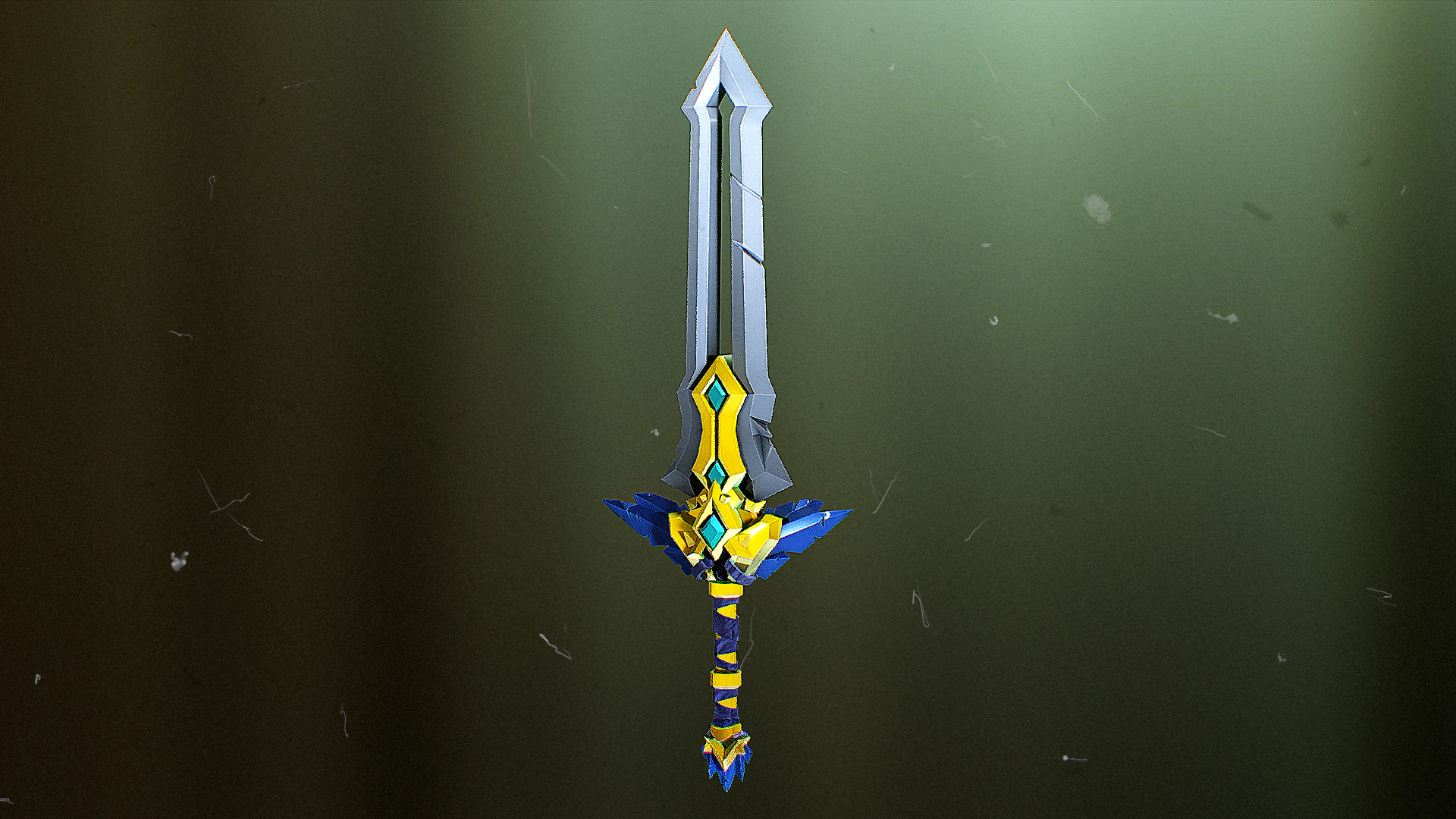 Stylized Fantasy Sword Game Ready Asset 3D Model .c4d .max .obj .3ds .fbx .stl .blend 