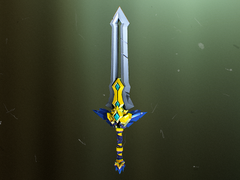 Stylized Fantasy Sword Game Ready Asset Modèle 3D