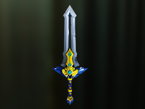 Stylized Fantasy Sword Game Ready Asset 3D Model