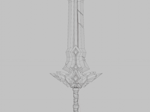 Stylized Fantasy Sword Game Ready Asset 3D Model