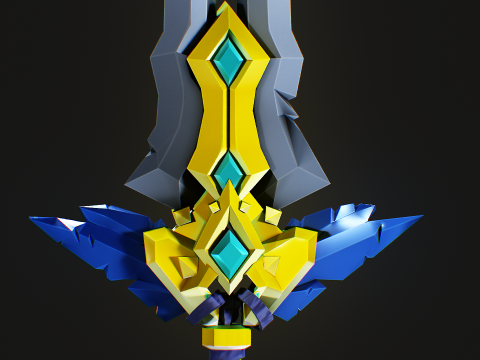 Stylized Fantasy Sword Game Ready Asset 3D Model