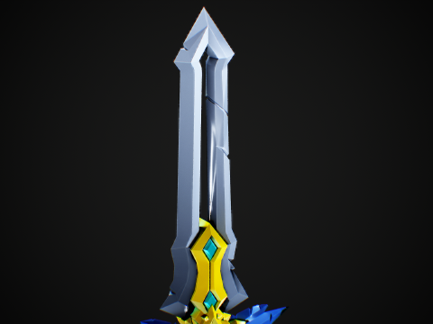 Stylized Fantasy Sword Game Ready Asset 3D Model