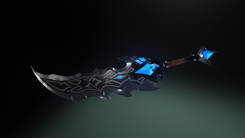 Blade of the Forsaken Stylized Fantasy Sword 3D Модель .c4d .max .obj .3ds .fbx .stl .blend